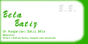 bela batiz business card