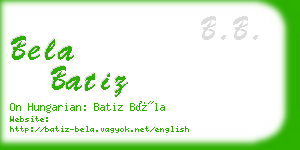 bela batiz business card